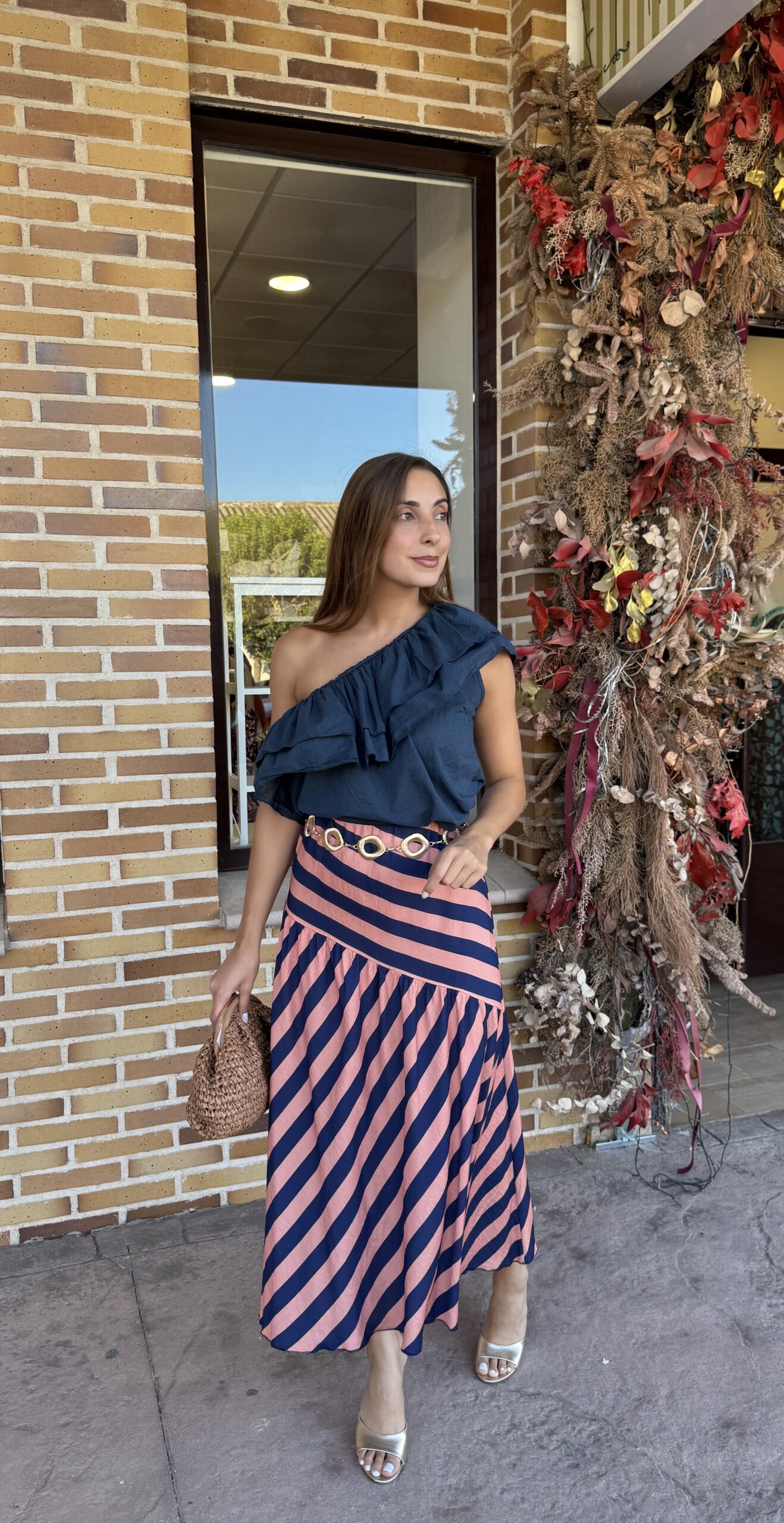 Falda Raya Coral & Marino