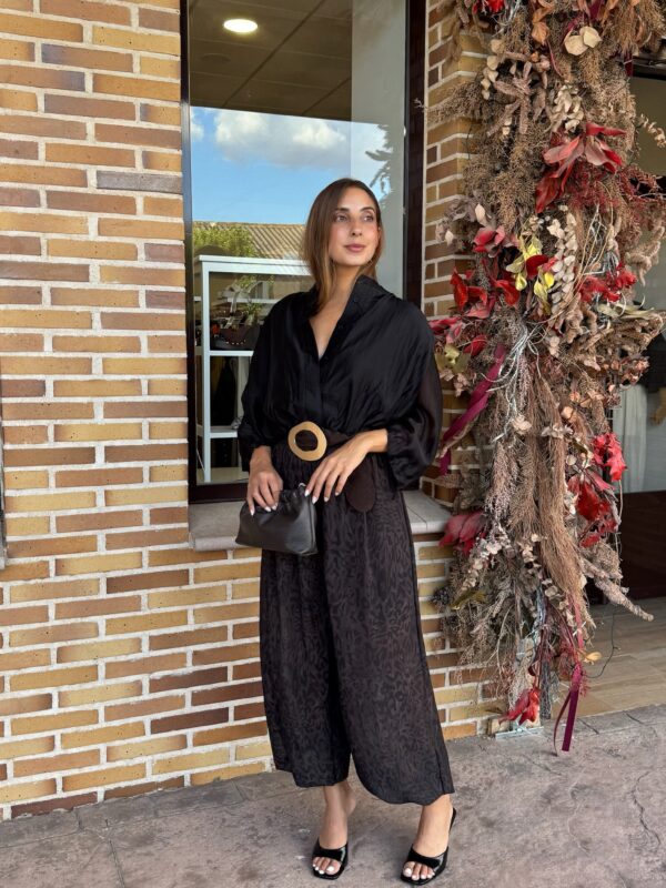 Pantalón Bombacho Print Semitransparente