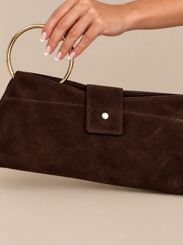 Bolso Piel Asa Circular Choco