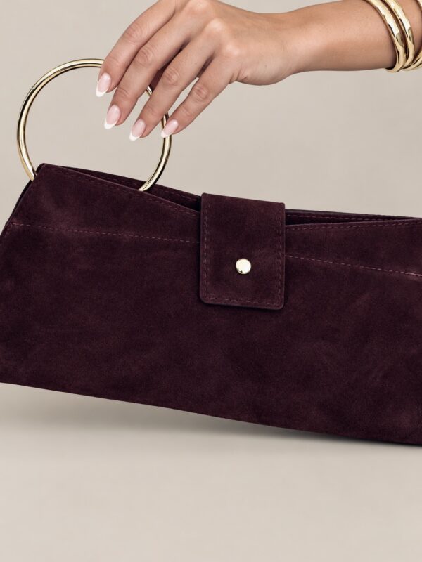 Bolso Piel Asa Circular Vino