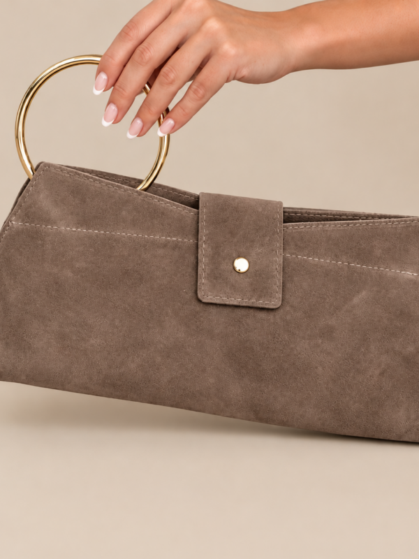 Bolso Piel Asa Circular Topo