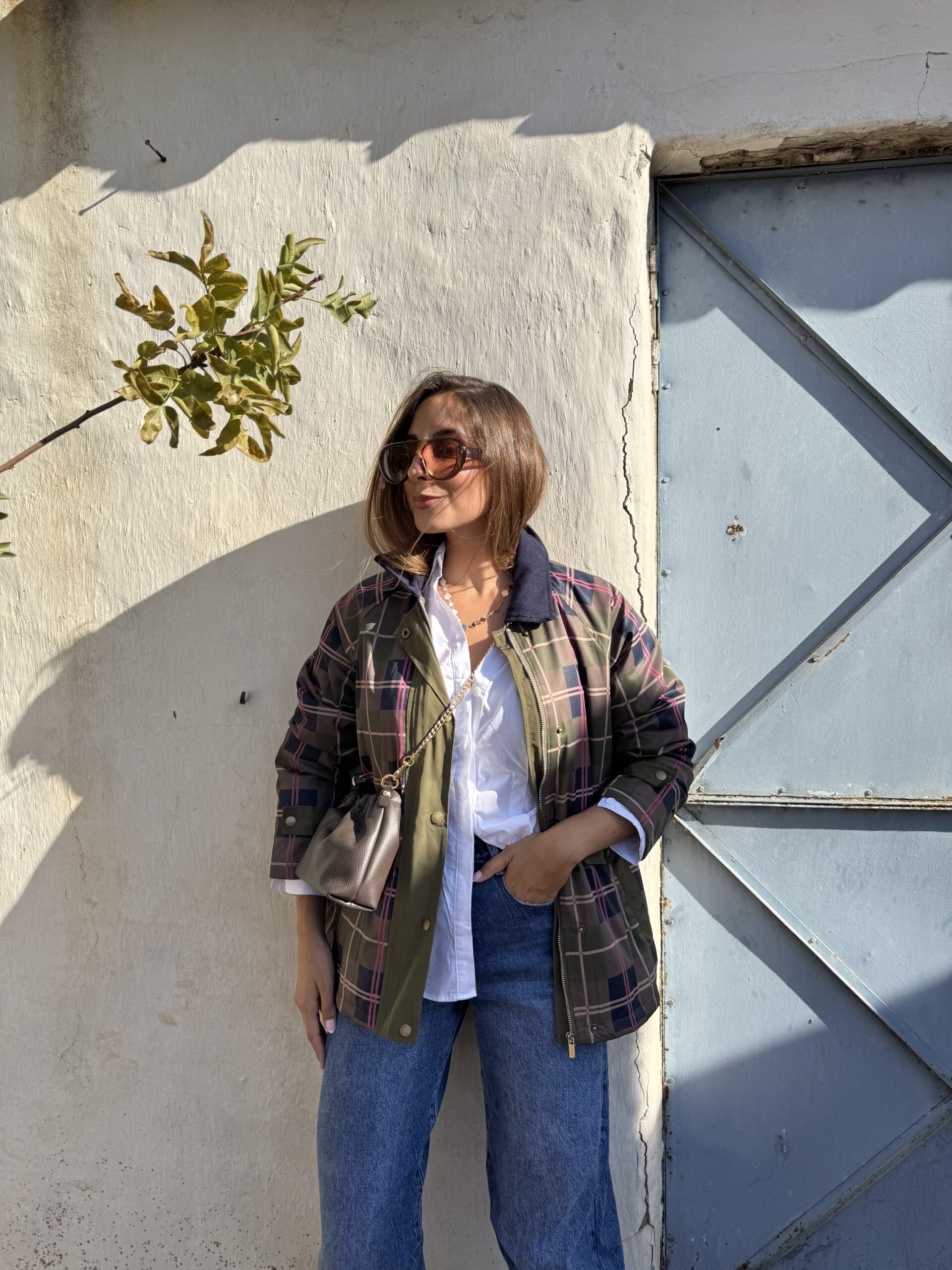 Parka Cuadros Combinada