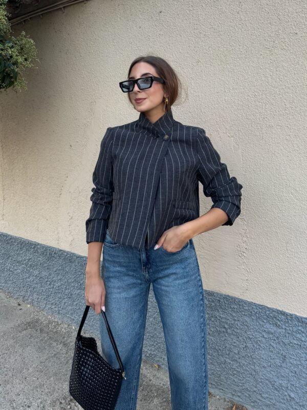 Chaqueta Crop Raya Diplomática Gris Antracita