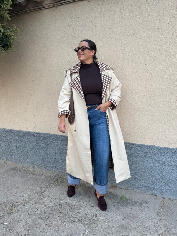 Gabardina Beige Vichy Chocolate