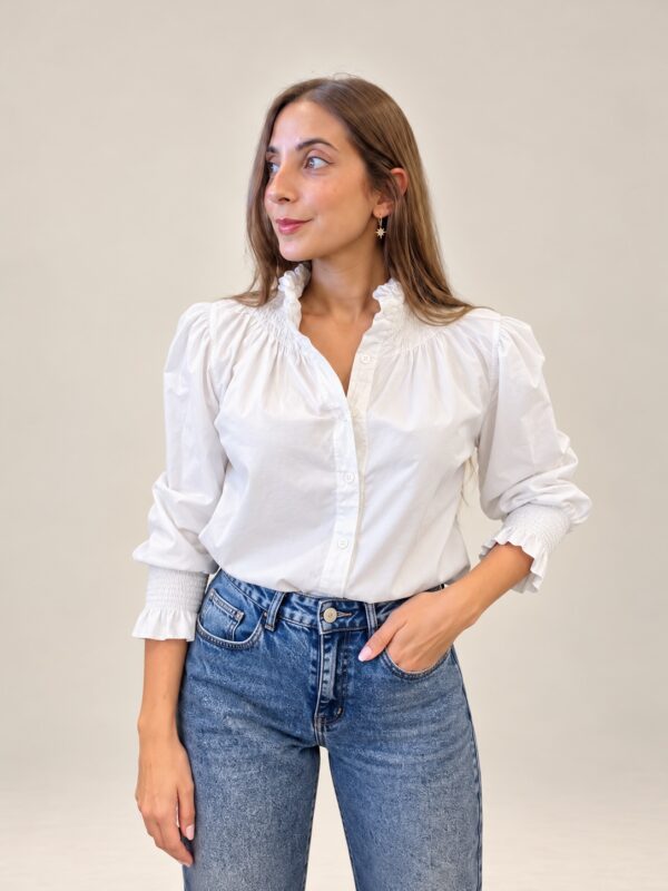 Blusa Cuello Subido Blanca