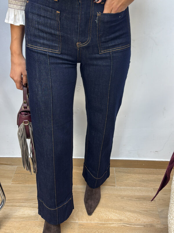 Jeans Pespuntes Bolsillos Delanteros