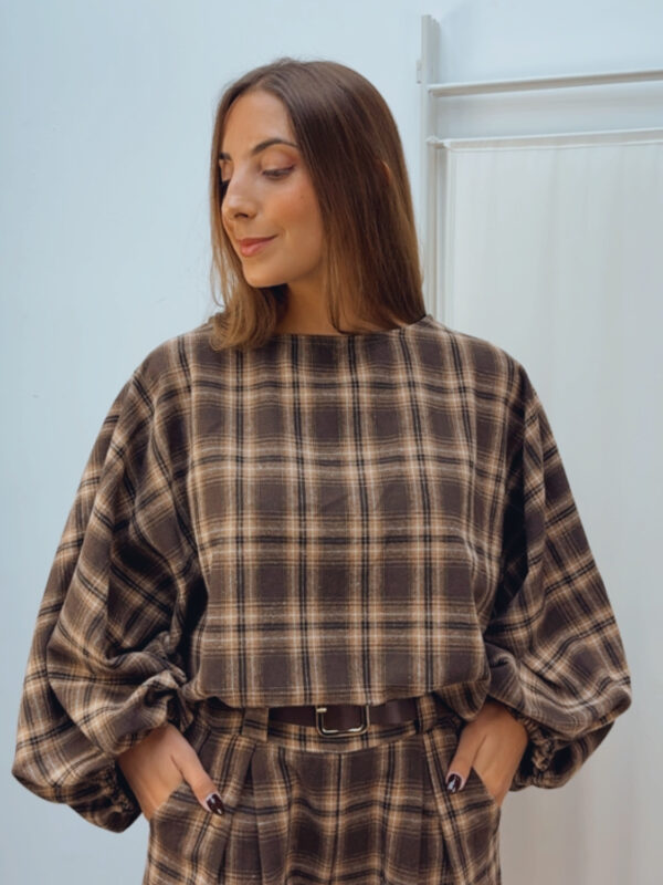 Blusa Cuadros Marrones