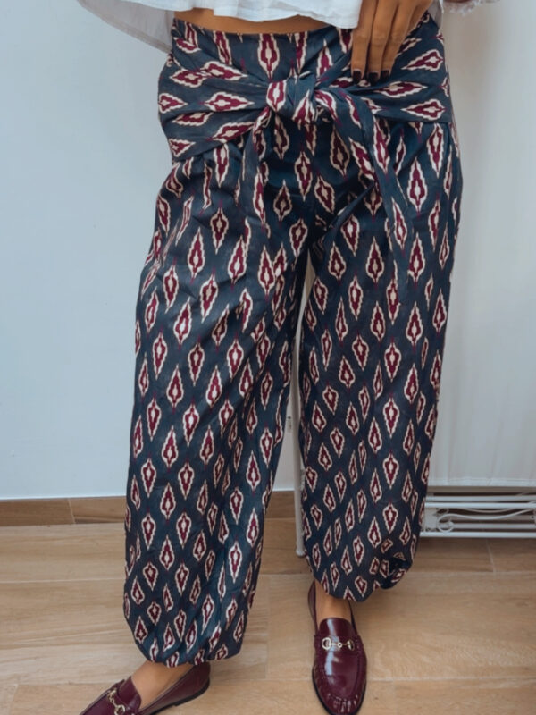 Pantalón Lazada Gris Antracita & Burdeos