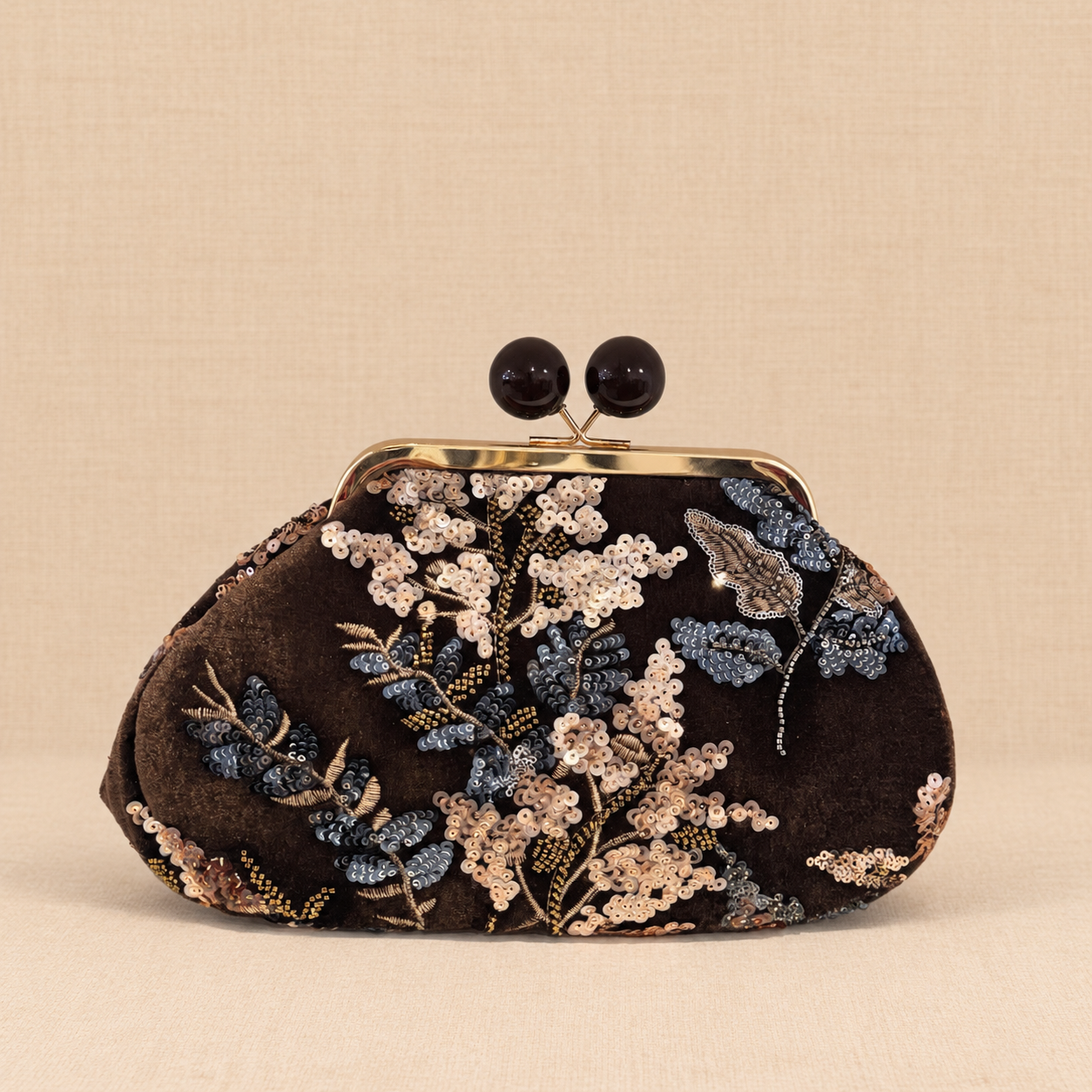 Cartera Lentejuelas Chocolate