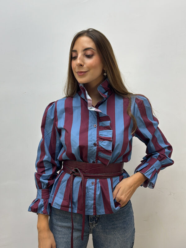 Blusa Raya Burdeos & Azul