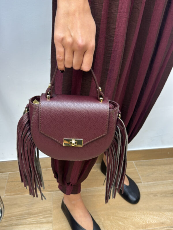 Bolso Flecos Vino Piel