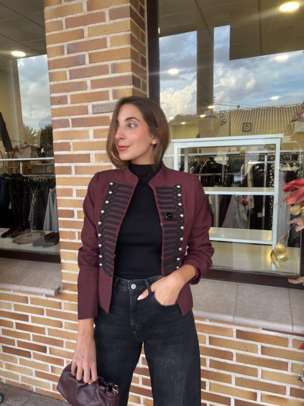 Chaqueta Napoleónica Burdeos & Negro