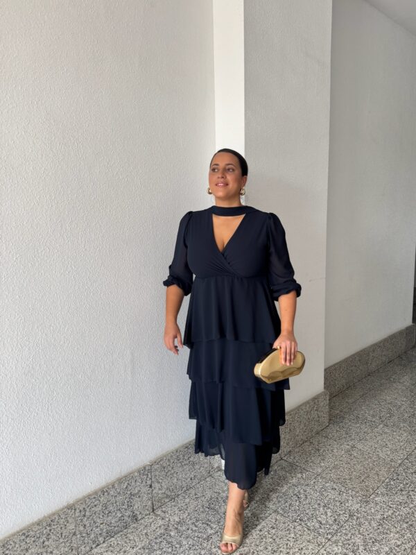 Vestido Volantes Marino