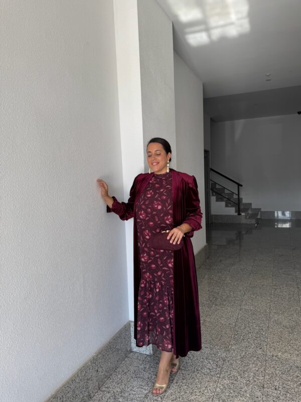 Kimono Terciopelo Burdeos