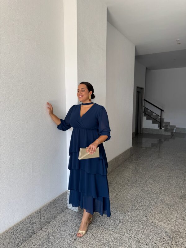Vestido Volante Azul Zafiro