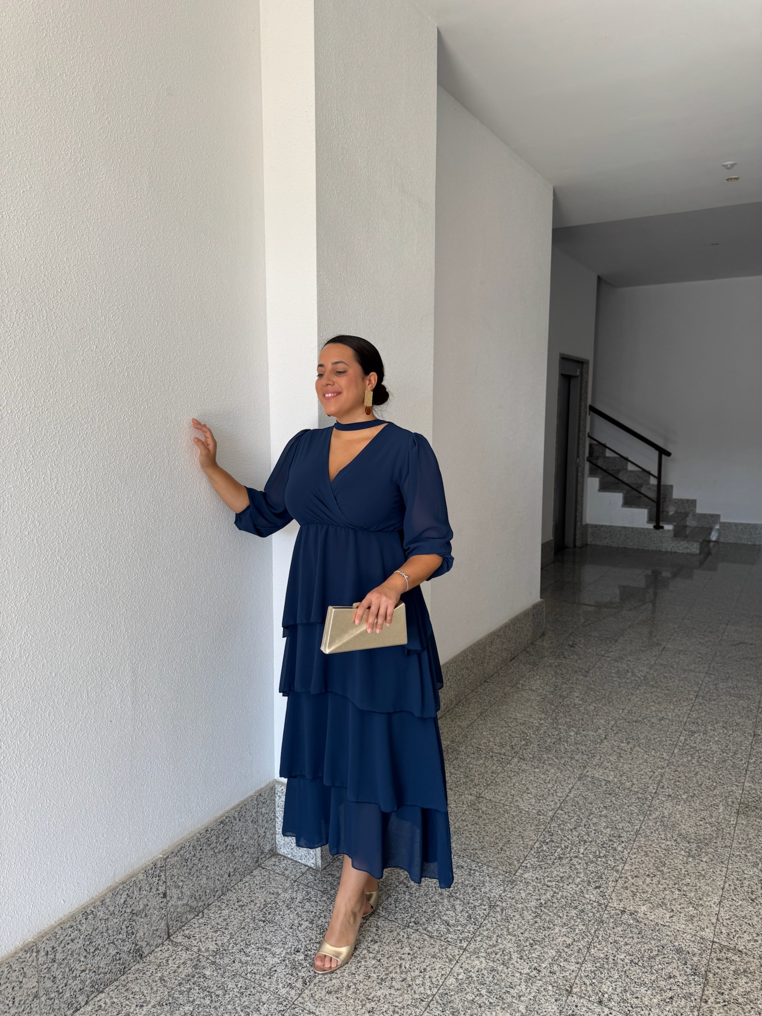 Vestido Volante Azul Zafiro