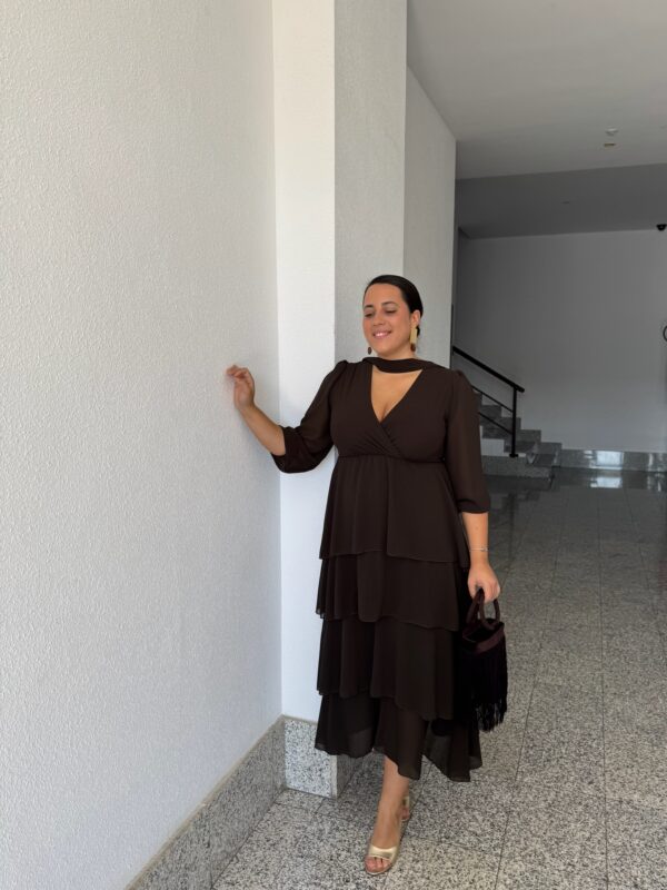 Vestido Volante Chocolate
