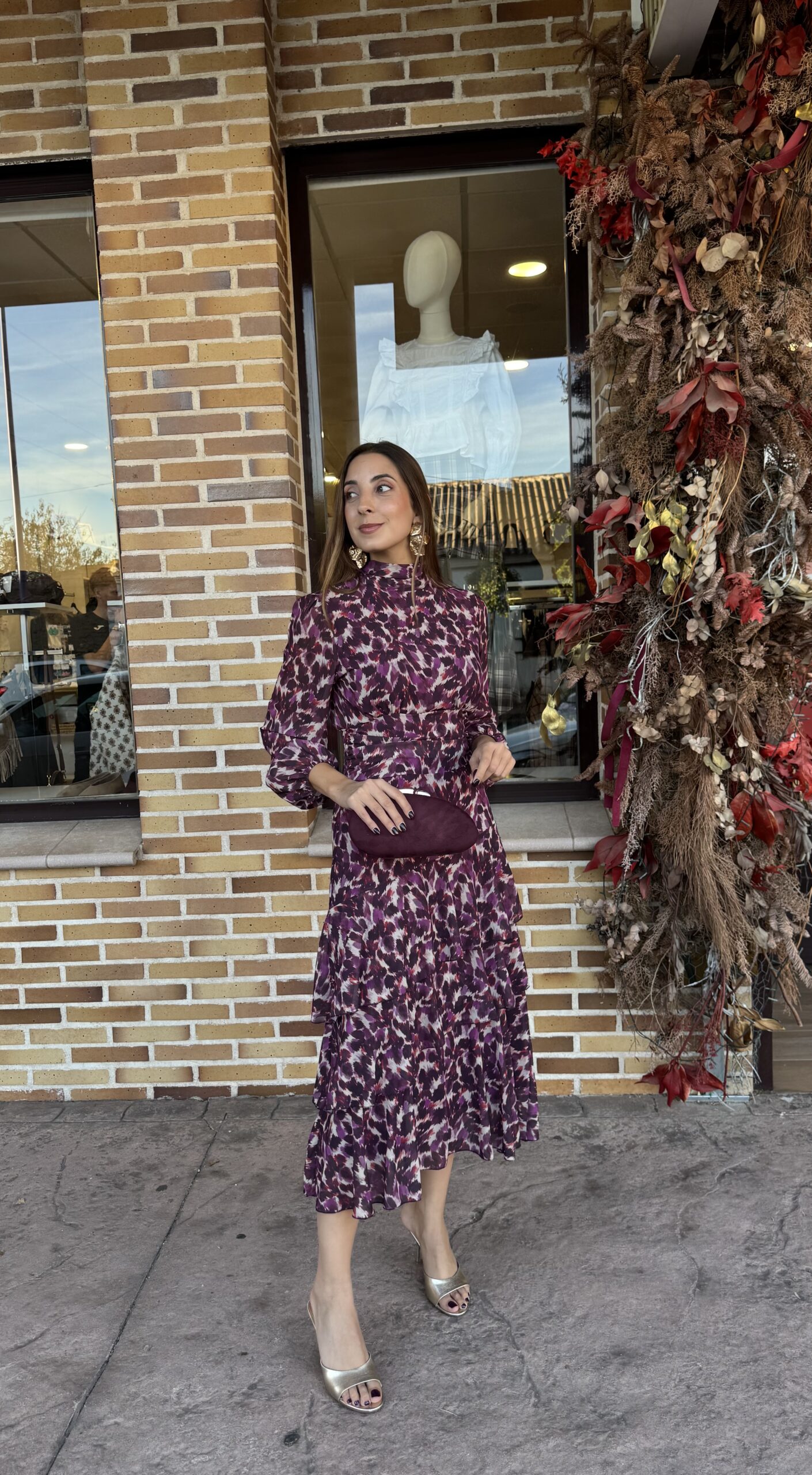 Vestido Paro Tonos Vinos