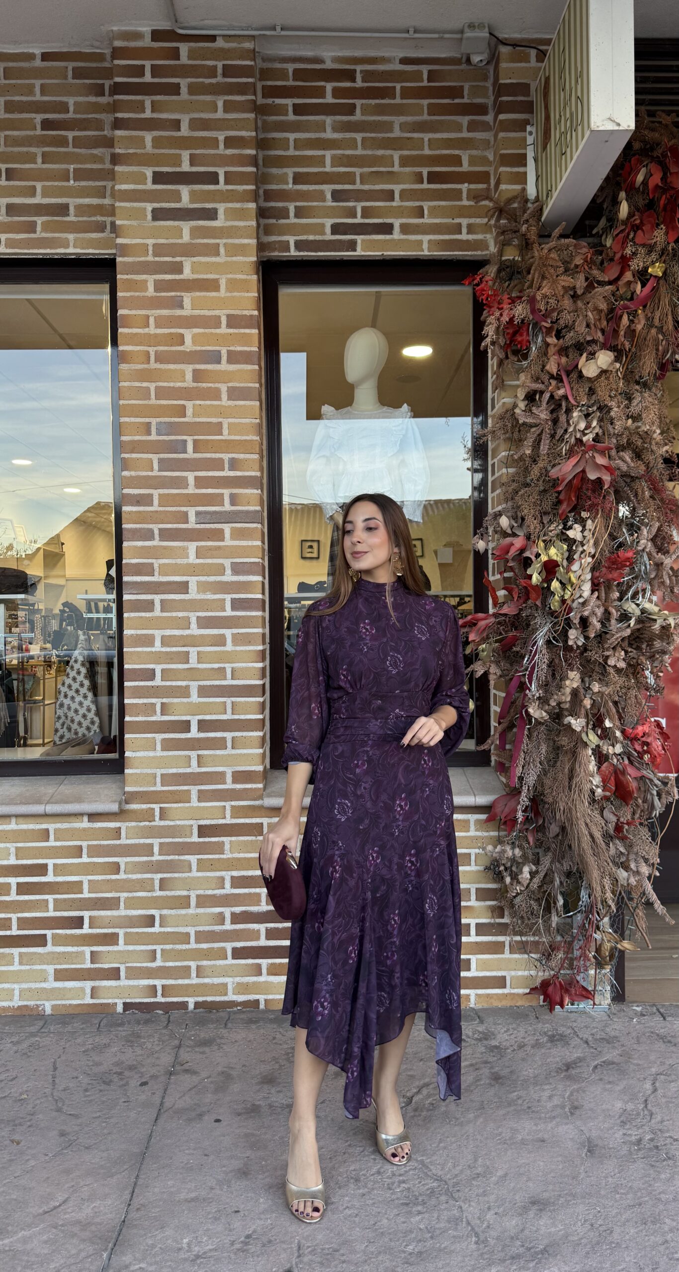 Vestido Picos Morado Oscuro