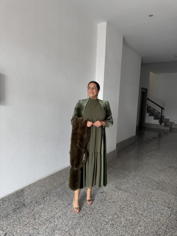 Kimono Terciopelo Verde Seco