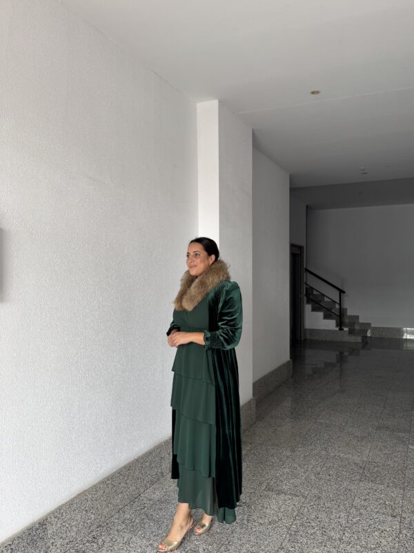 Kimono Terciopelo Verde Botella
