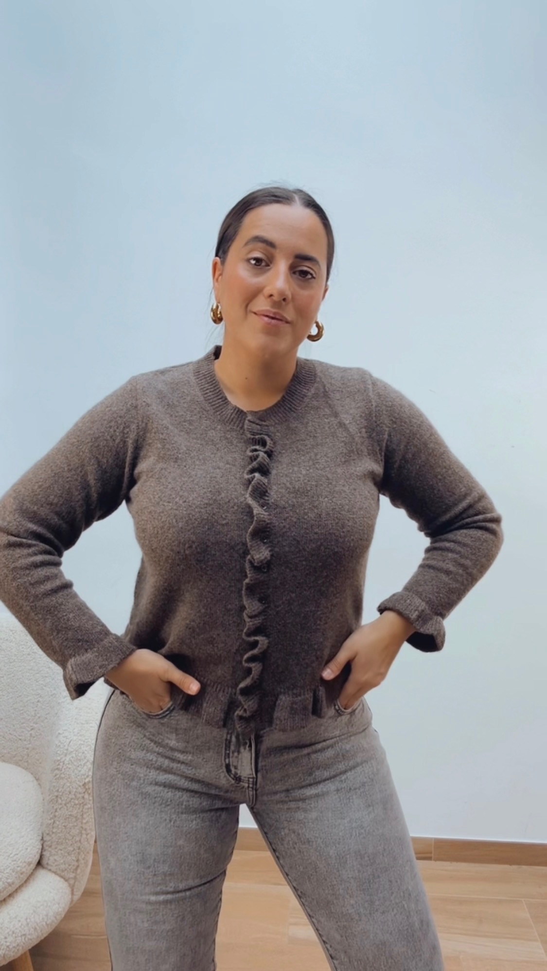 Chaqueta Punto Marrón