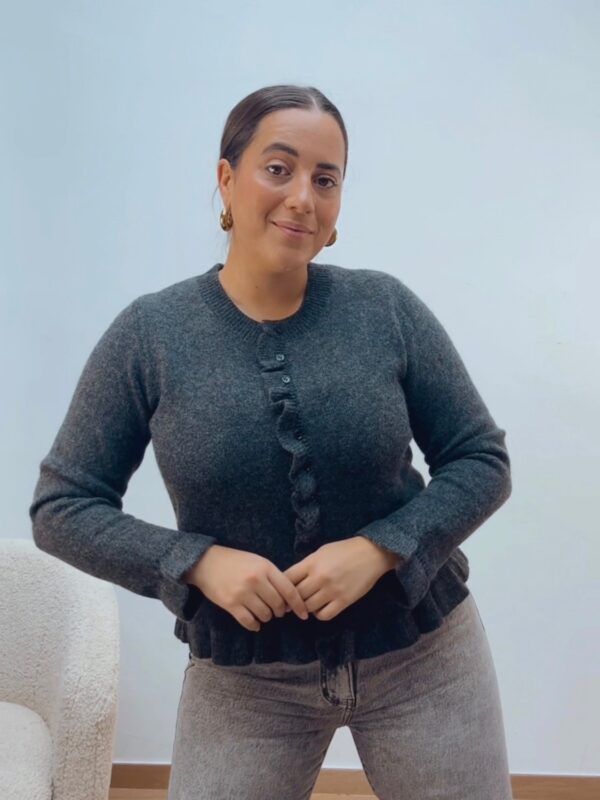 Chaqueta Punto Gris Antracita