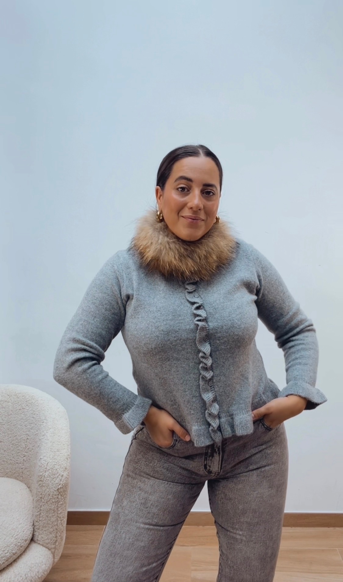 Chaqueta Punto Gris