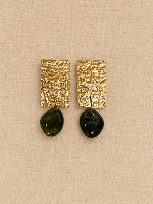 Pendiente Dorado & Verde