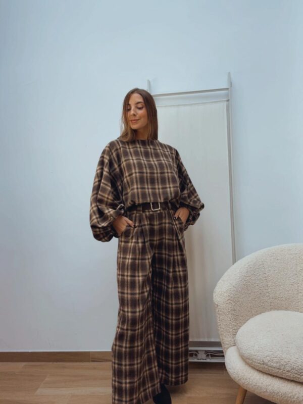Pantalón Cuadros Marrones