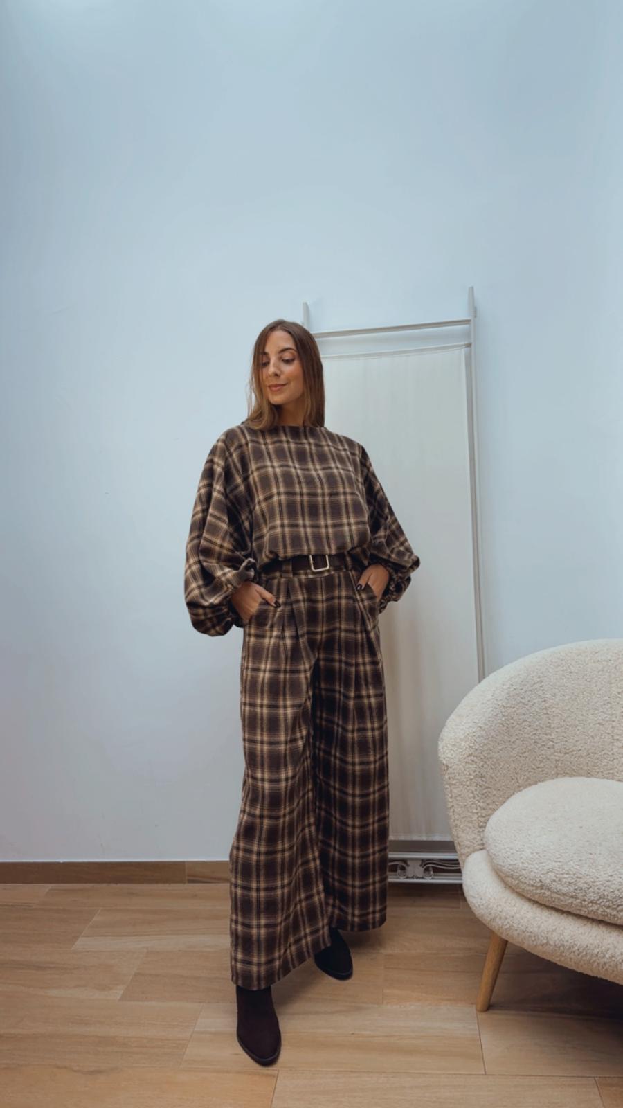 Pantalón Cuadros Marrones